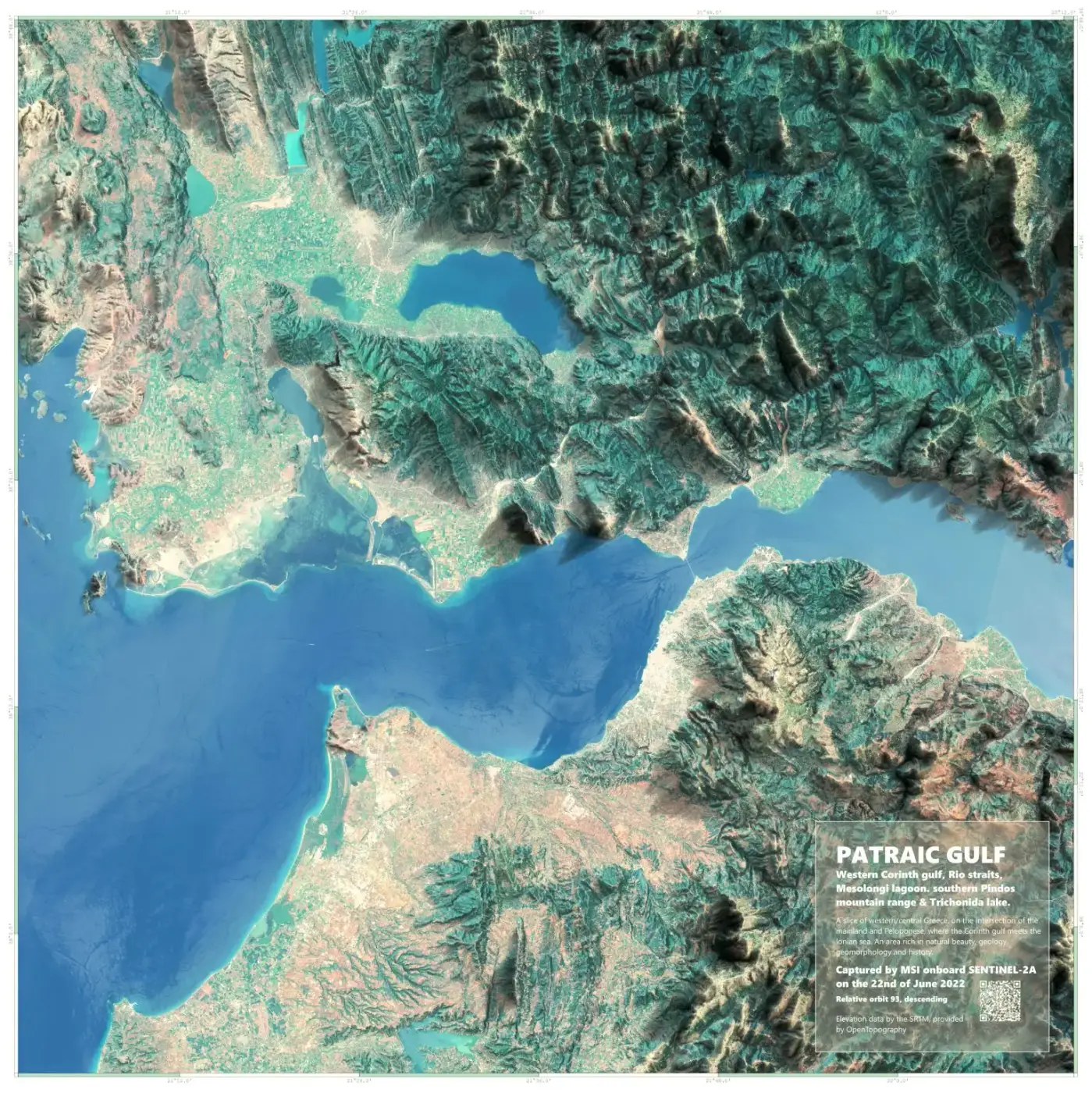 Patraic Gulf: Sentinel2 + SRTM